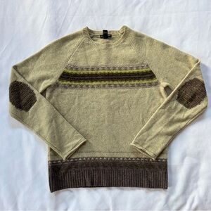 Vintage 90s Club Monaco cream/green wool sweater